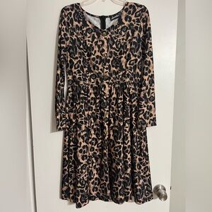 Leopard Print Midi Dress